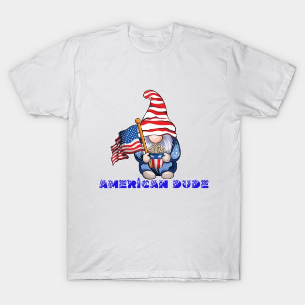 4th Of July Patriotic Gnomes Funny American Flag USA T-Shirt by albaley